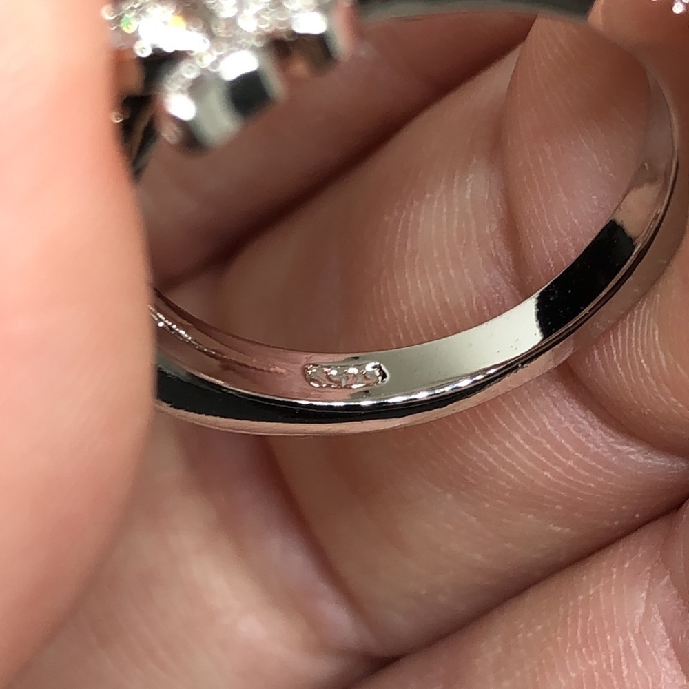 925 Sterling Silver and Zircon Double Butterfly Ring Size 7 - Picture 8 of 12